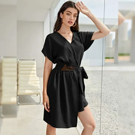 Vestido Cinta Liso Elegante 4