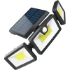 Foco Solar Triple Con Sensor De Movimiento Y Control Remoto Cob