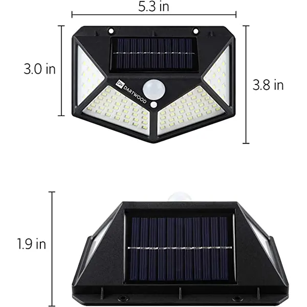 Focos Solar 100 Led Con Sensor De Movimiento