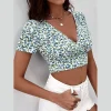Frenchy Top Floral De Cuello Cruzado 4