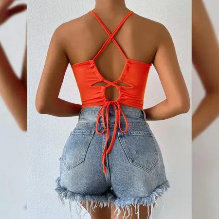 Top Halter De Espalda Con Tira Cruzada 2