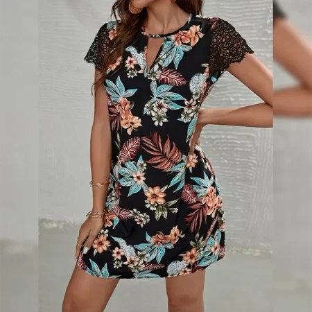 Vestido Con Estampado Tropical 5