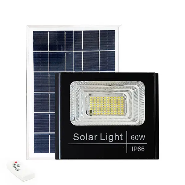 Foco 60w Ip67 Panel Solar Exterior + Control 4