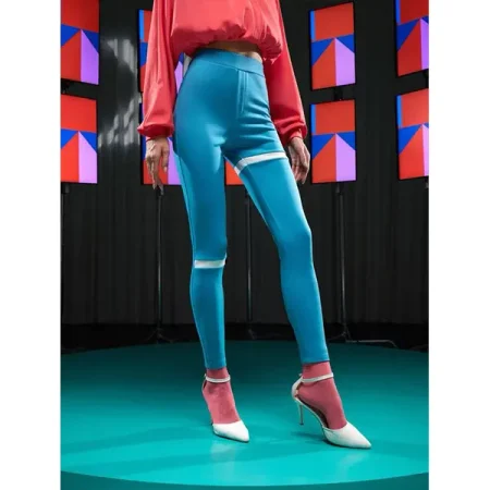 Leggings de cintura elástica de dos tonos