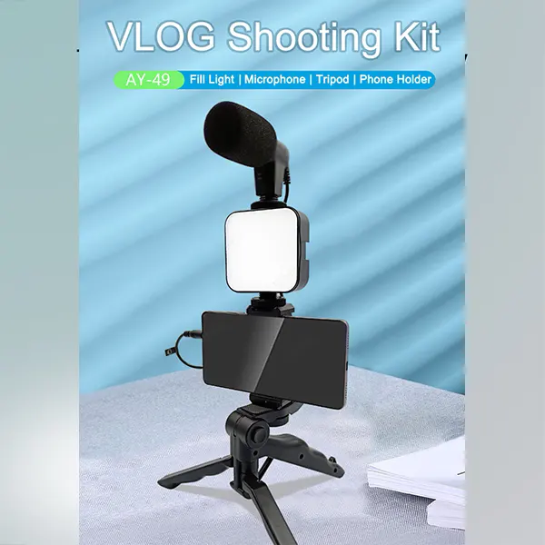 Kit De Grabación Con Micrófono Luz Led Y Soporte