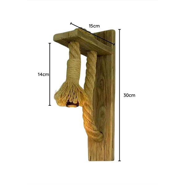 Aplique de Pared de Cáñamo y Madera