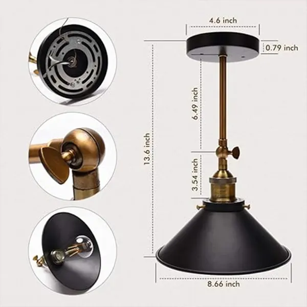 Aplique De Pared Tipo Lámpara De Campana Vintage 2