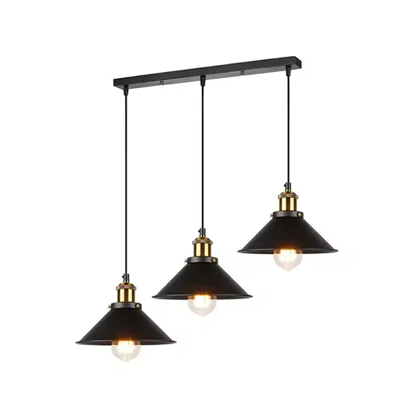 lámpara colgante vintage tipo campana de 3 luces