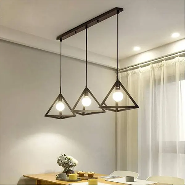 Lampara Colgante De 3 Luces Lineal Tipo Piramide 2