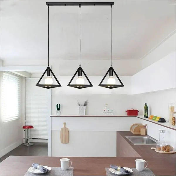 Lampara Colgante De 3 Luces Lineal Tipo Piramide 3