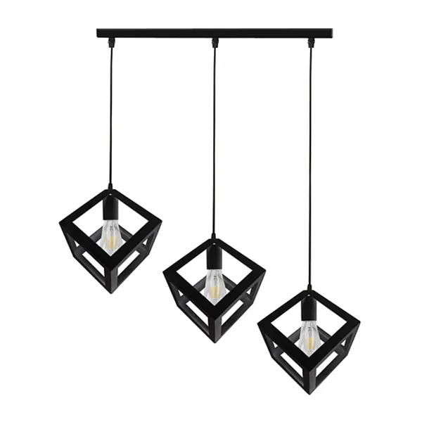 lámpara de techo 3 cubos negro 9
