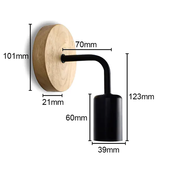 Aplique De Pared Led Con Base De Madera 2
