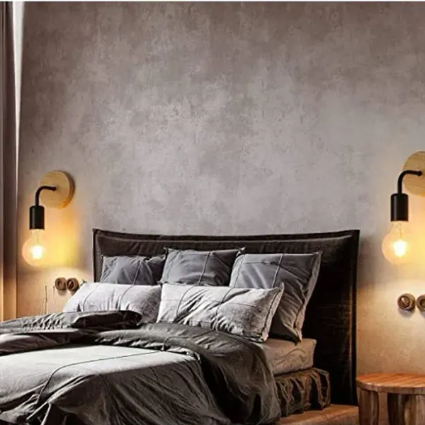 Aplique De Pared Led Con Base De Madera 3