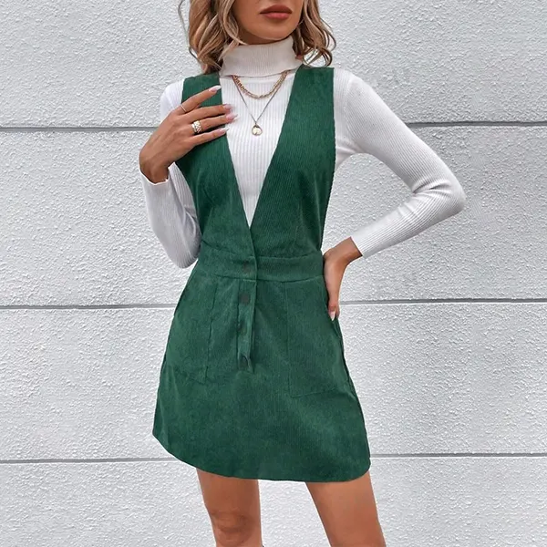 vestido overol con botón delantero frenchy 3