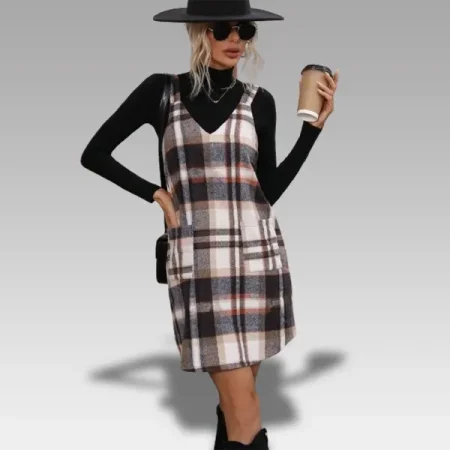 Vestido Overol Con Estampado De Cuadros Unity