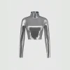 Polera Corta De Cuello Alto Metálica