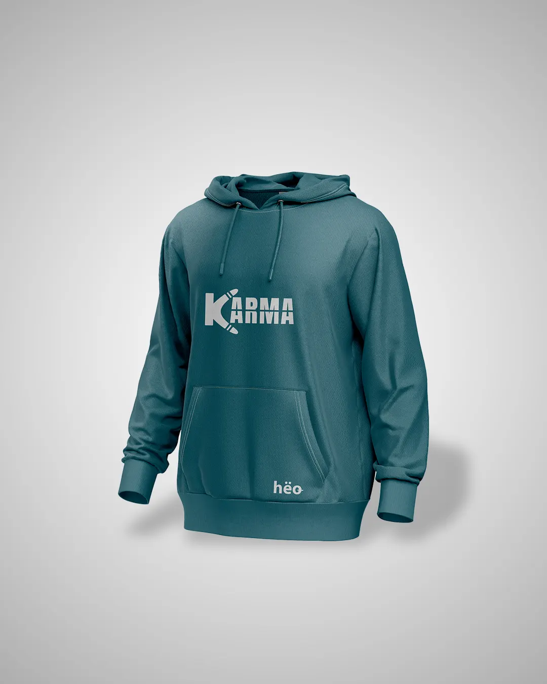 Hoddie Karma Azul Claro Blanco