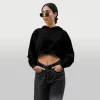 Hoodie Cropped Negro Negro