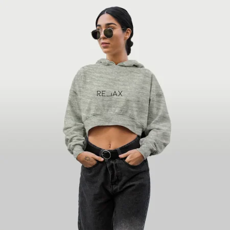 Hoodie Cropped Relax Gris