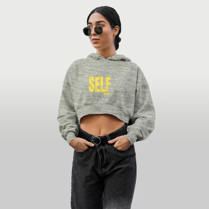 hoodie cropped selfmade melange dorado