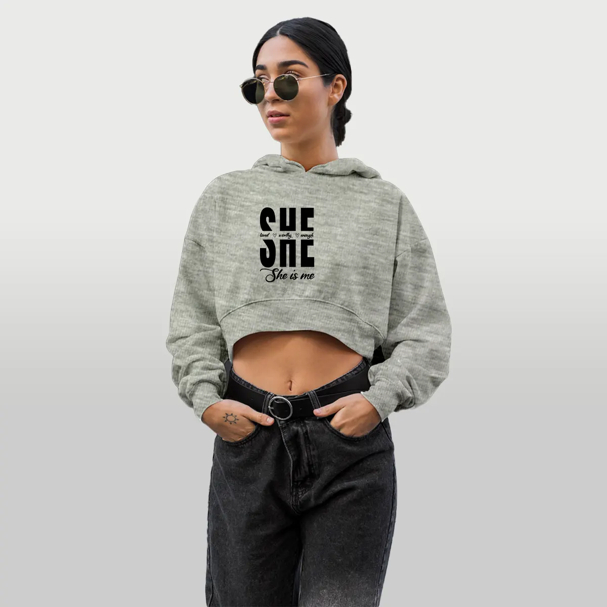 sudadera con capucha she is me melange